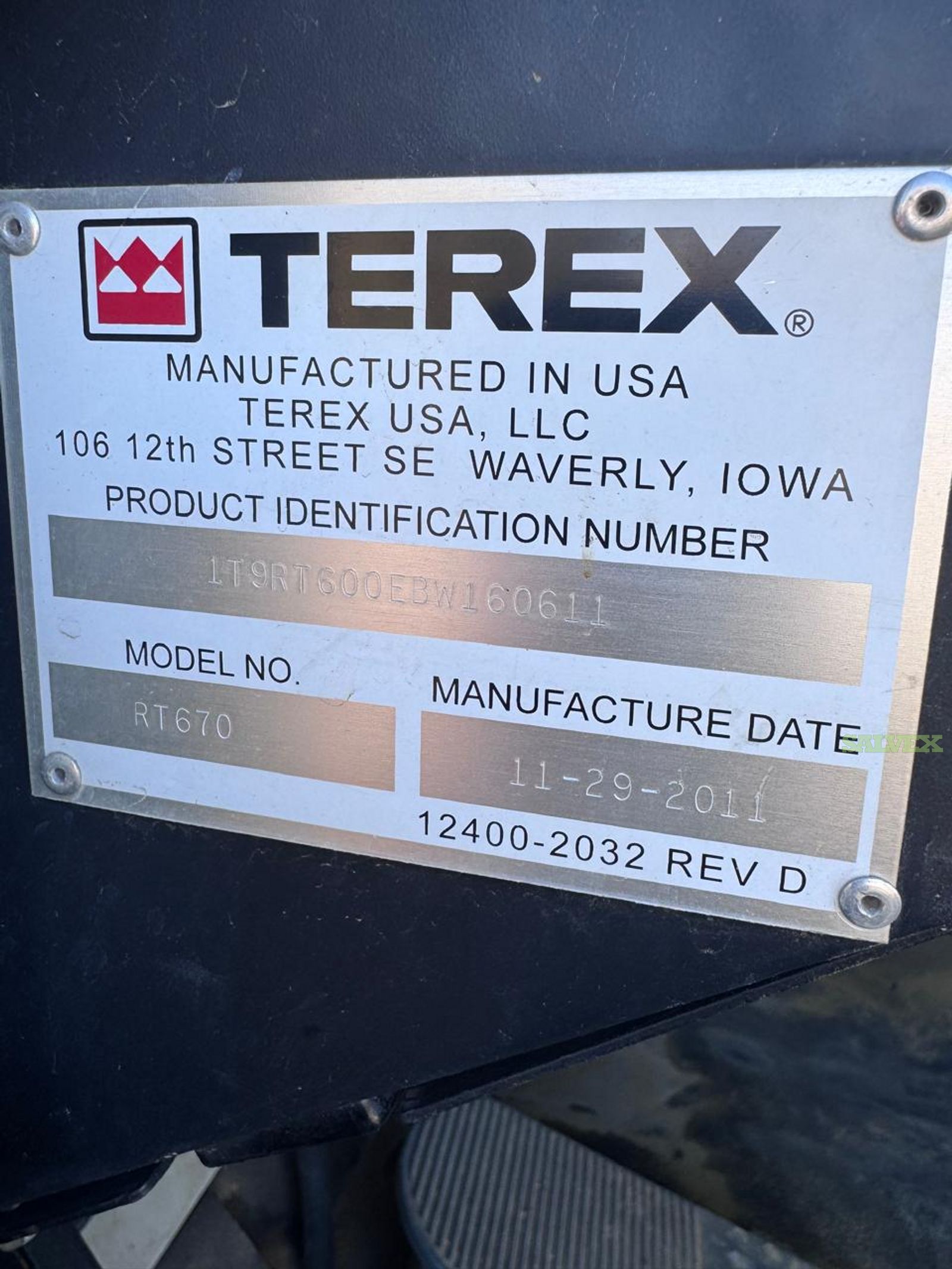 Terex RT 670 Rough Terrain Crane for Sale – Year 2011 - Image 2